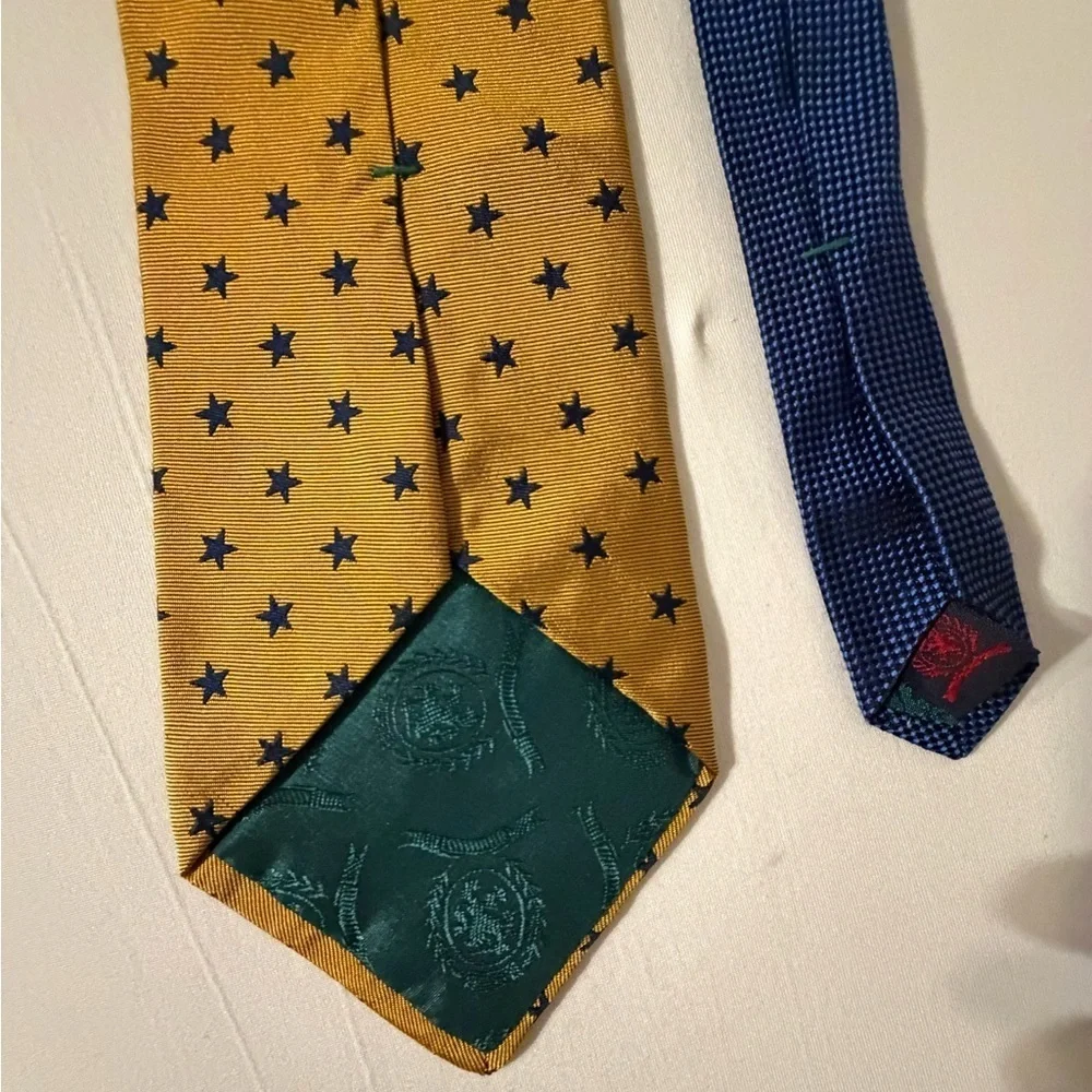 Tommy Hilfiger Gold and Blue Star Tie